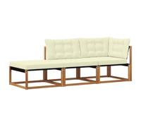 vidaXL Unités de Sofa sectionnel d'extérieur 3 Pièce Naturel, Meubles de Balcon, Style Moderne en extérieur, Ensemble de Salon en Bois d'acacia Durable pour Confort et détente au Jardin