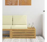 vidaXL Unités de sofa sectionnel d'extérieur Blanc et crème