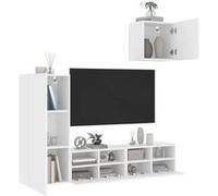 Unités murales TV 4 pcs blanc bois d'ingénierie 3216500