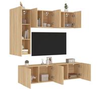vidaXL Unités murales TV 5 pcs chêne sonoma bois d'ingénierie 3216466
