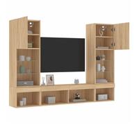 vidaXL Unités murales TV avec LED 5 pcs chêne sonoma bois d'ingénierie 3216692