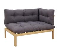 vidaXL Unity Canapé d'angle en acacia clair et gris foncé, idéal pour votre patio