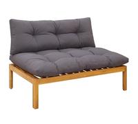 vidaXL Unity Canapé d'extérieur en acacia résistant, idéal pour votre patio - gris naturel et foncé - 120 x 80 x 82 cm