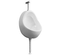 vidaXL Urinoir suspendu avec valve de chasse d'eau Céramique Blanc