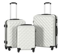 vidaXL Valise rigide 3 pcs Argenté brillant ABS 91887