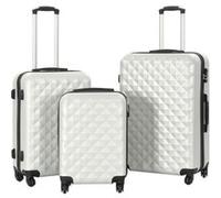 vidaXL Valise rigide 3 pcs Argenté brillant ABS 91887
