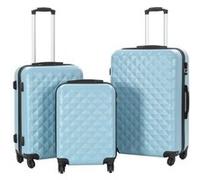 vidaXL Valise rigide 3 pcs Bleu ABS 91889 Bleu G