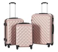 vidaXL Valise rigide 3 pcs Doré rose ABS 91888