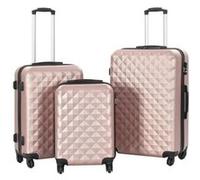 vidaXL Valise rigide 3 pcs Doré rose ABS 91888 Jaune G