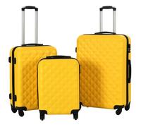 vidaXL Valise rigide 3 pcs Jaune ABS 91890