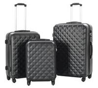 vidaXL Valise rigide 3 pcs Noir ABS 91886 Noir G