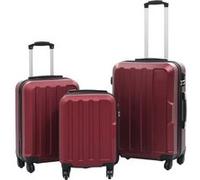 vidaXL Valise rigide 3 pcs Rouge bordeaux ABS 91874