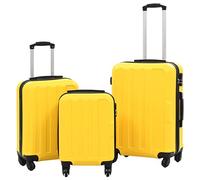 vidaXL Valise Rigide 3 pcs Set de Valises Sac à roulettes Cabine Trolley à Main Bagage de Voyage Ensemble de Bagages Valise de Vacances Jaune ABS