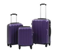 vidaXL Valise rigide 3 pcs Violet ABS 91877 Violet G