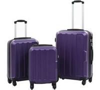 vidaXL Valise rigide 3 pcs Violet ABS 91877 Violet G