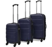 vidaXL Valise rigide 3 pièces Bleu 45,5/55/66 cm Bleu