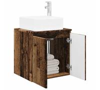 vidaXL Vanité de lavabo Mural Bois Ancien 49,5 x 41 x 63 cm, Vasque Murale Moderne, Solution Compact, Rangement astucieux, Bois Design, déco Minimaliste