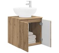 vidaXL Vanité de lavabo Mural Chêne Artisanal 49,5 x 44,5 x 65 cm, Meuble de Salle de Bain Mural Moderne, Gain de Place, Rangement en Bois, Design Compact et Pratique