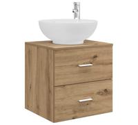 vidaXL Vanité de lavabo Mural Chêne Artisanal 49,5 x 44,5 x 66,5 cm, Rangement Moderne pour Salle de Bain, Meuble en Bois, Solution lavabo Qui optimise l'espace, Style Mural pour l'organisation