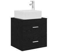 vidaXL Vanité de lavabo Mural Chêne Noir 49,5 x 41 x 63 cm, Rangement Salle de Bain, Meuble Mural Moderne, Lavabo Élégant, Organisation Efficace, Solution Compacte