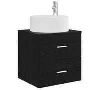 vidaXL Vanité de lavabo Mural Chêne Noir 49,5 x 44,5 x 65,5 cm, Meuble de Salle de Bain Moderne, Cabinet Mural, Rangement Gain de Place pour Espaces Intérieurs Stylés