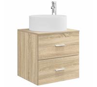 vidaXL Vanité de lavabo Mural Chêne Sonoma 49,5 x 44,5 x 65,5 cm, Meuble de Salle de Bain Moderne, Cabinet Mural, Rangement Gain de Place pour Espaces Intérieurs Stylés