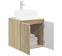 vidaXL Vanité de lavabo Mural Chêne Sonoma 49,5 x 44,5 x 65 cm, Meuble de Salle de Bain Moderne, Meubles compacts, Solution de Rangement Mural, Bois de qualité