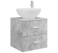 vidaXL Vanité de lavabo Mural Gris béton 49,5 x 44,5 x 66,5 cm, Rangement Moderne pour Salle de Bain, Meuble en Bois, Solution lavabo Qui optimise l'espace, Style Mural pour l'organisation