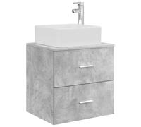 vidaXL Vanité de lavabo Mural Gris béton 53 x 34,5 x 63 cm, Rangement Salle de Bain, Meuble Moderne avec Lavabo, Cabinet Mural, Étagères Pratiques, Mobilier Gain de Place