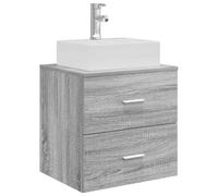 vidaXL Vanité de lavabo Mural Sonoma Gris 49,5 x 41 x 62,5 cm, Meuble sous-Vasque Moderne, Rangement Gain de Place, fixé au Mur, Bois conçu pour Un intérieur stylé