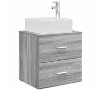 vidaXL Vanité de lavabo Mural Sonoma Gris 49,5 x 41 x 63 cm, Rangement Salle de Bain, Meuble Mural Moderne, Lavabo Élégant, Organisation Efficace, Solution Compacte