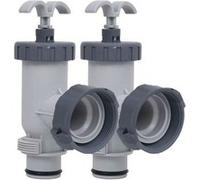 vidaXL Vannes à piston de piscine 2 pcs 92801 Gris G