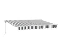 vidaXL Vas-y pour Un auvent extérieur en Anthracite et Blanc Qui Mesure 3,5 x 2 m. Il a Un Cadre en Aluminium traité en Poudre, Un Tissu en Polyester Qui résiste à la décoloration, aux UV et Qui est