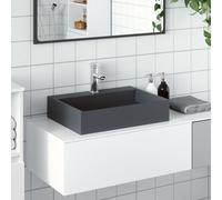 vidaXL Vasque 50x38x11 cm fonte minérale/marbre anthracite