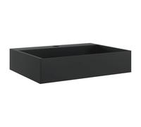 vidaXL Vasque 50x38x11 cm Fonte minérale/marbre Noir Mat