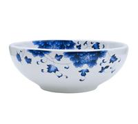 vidaXL Vasque à poser ronde Ø41×14 cm céramique avec trou de vidange blanc et bleu