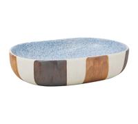 vidaXL Vasque à poser multicolore ovale 59x40x14 cm céramique