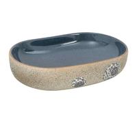 vidaXL Vasque à poser sable et bleu ovale 59x40x14 cm céramique