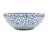 vidaXL Vasque à poser blanc et bleu rond ?41x14 cm céramique