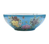 vidaXL Vasque à Poser, Évier de Salle de Bain avec Trou de Vidange, Lavabo de Toilette Salle d'Eau, Multicolore Rond Φ41x14 cm Céramique