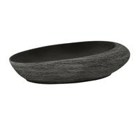 vidaXL Vasque à poser ovale 59x40x14 cm céramique gris et noir