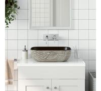 vidaXL Vasque à poser gris/noir rectangulaire 48x37,5x13,5cm céramique