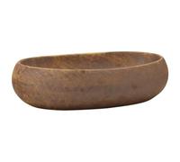 vidaXL - Vasque à poser - Lavabo ovale en céramique - Motifs, trou de vidange - Marron 59x40x15 cm