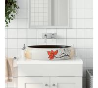 vidaXL Vasque à poser multicolore ovale 59x40x15 cm céramique