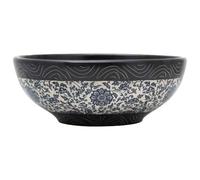 vidaXL Vasque à poser ronde Ø41x14 cm céramique noir et bleu