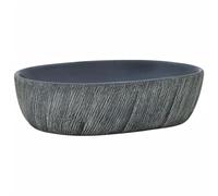 vidaXL Vasque à poser ovale 47x33x13 cm Céramique Noir et gris
