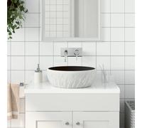 vidaXL Vasque à poser noir et gris rond ?41x14 cm céramique