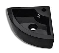 vidaXL Vasque céramique 45x32x12,5 cm avec trop-plein et trou pour robinet Noir