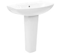 vidaXL Vasque autoportant avec socle Céramique Blanc 650x520x200 mm