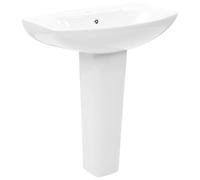 vidaXL Vasque autoportant avec socle Céramique Blanc 650x520x200 mm